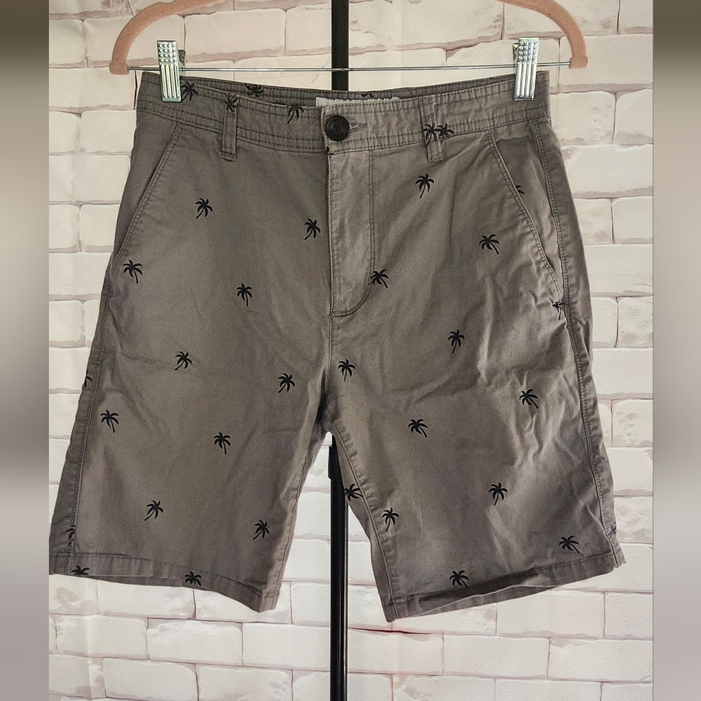 paperdenim &cloth 28 Gray Palm Tree Print Men's Shorts